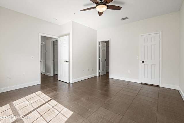 10961 Burnt Mill Rd Unit 622, Jacksonville, FL 32256 - unfurnished bedroom with baseboards, a ceiling fan, and visible vents