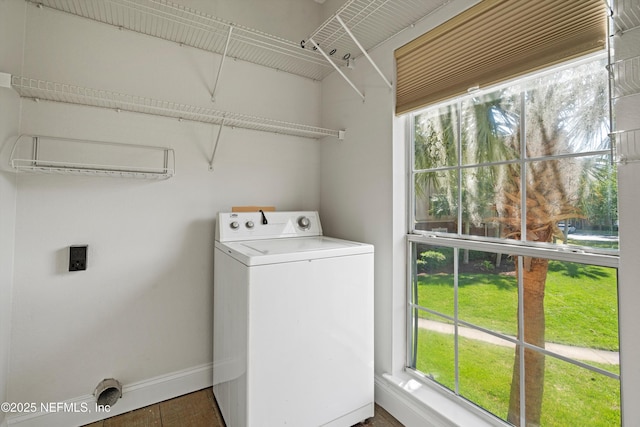 10961 Burnt Mill Rd Unit 622, Jacksonville, FL 32256 - laundry room featuring baseboards, washer / dryer, and laundry area