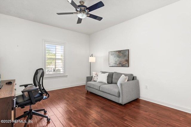 13648 Marsh Harbor Dr N, Jacksonville, FL 32225 - office space with ceiling fan, baseboards, and wood finished floors