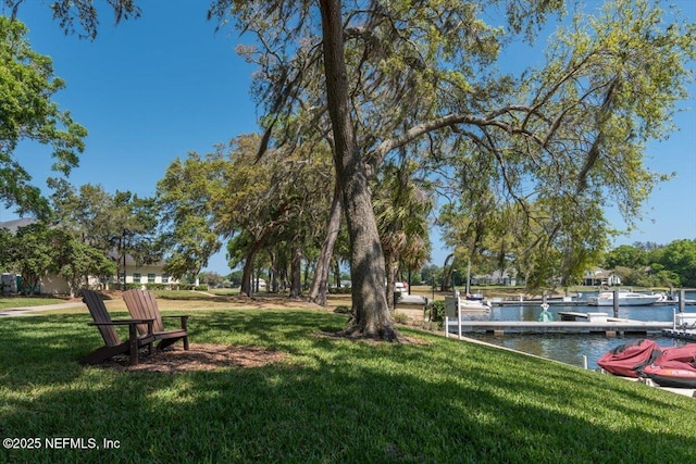 13648 Marsh Harbor Dr N, Jacksonville, FL 32225 - view of property's community with a water view and a lawn