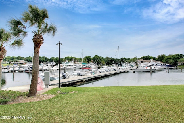 13648 Marsh Harbor Dr N, Jacksonville, FL 32225 - dock area featuring a yard and a water view