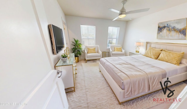 bedroom with a ceiling fan