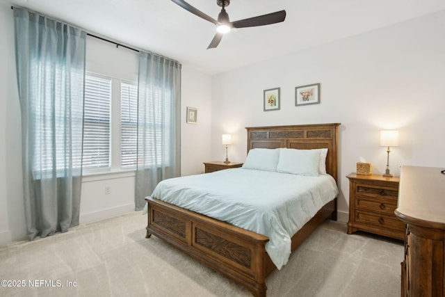 157 Oak Pk Dr, Saint Johns, FL 32259 - bedroom featuring light carpet, baseboards, and ceiling fan
