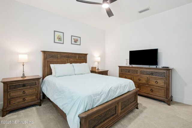 157 Oak Pk Dr, Saint Johns, FL 32259 - bedroom with light carpet and ceiling fan