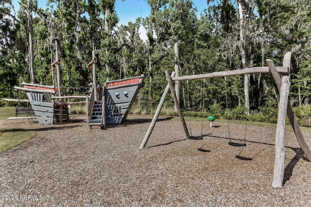 157 Oak Pk Dr, Saint Johns, FL 32259 - view of play area featuring view of wooded area
