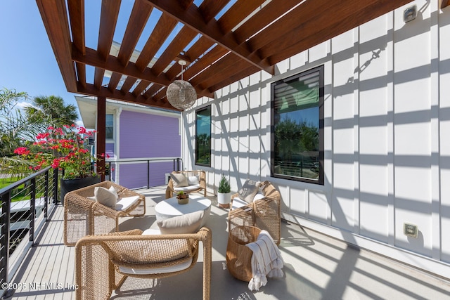 3516 1st St S, Jacksonville Beach, FL 32250 - balcony featuring a pergola