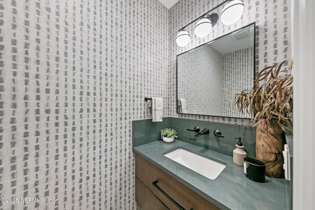 3516 1st St S, Jacksonville Beach, FL 32250 - bathroom featuring vanity and wallpapered walls