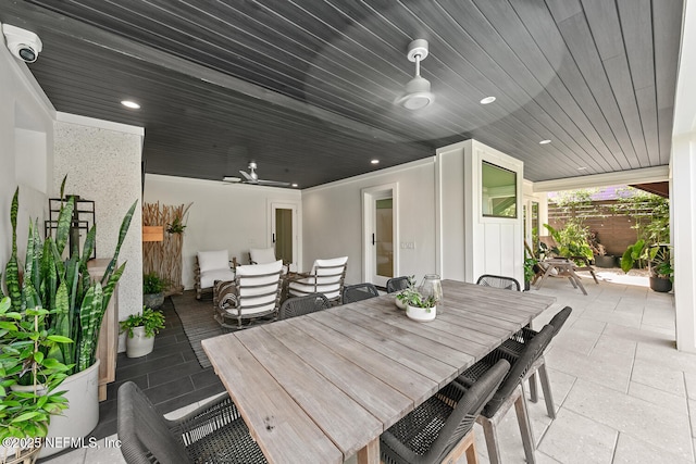 3516 1st St S, Jacksonville Beach, FL 32250 - view of patio with ceiling fan and outdoor dining area