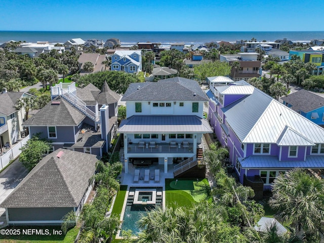 3516 1st St S, Jacksonville Beach, FL 32250 - birds eye view of property featuring a water view and a residential view