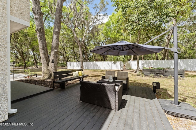 97282 Yorkshire Dr, Yulee, FL 32097 - wooden terrace with fence and an outdoor living space