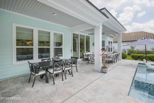 247 Vale Dr, Saint Augustine, FL 32095 - view of patio with an outdoor pool and outdoor dining space