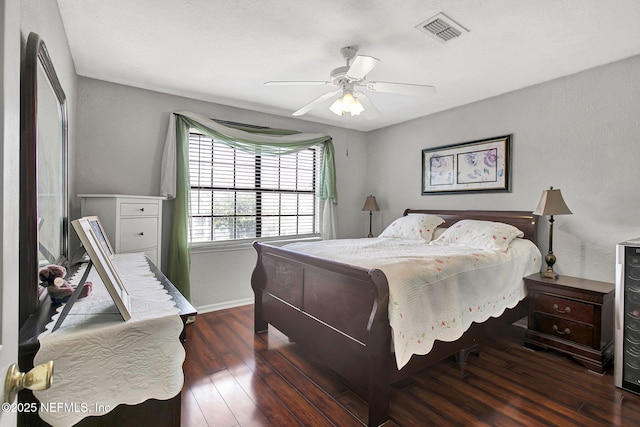 400 Timberwalk Ct Unit 1333, Ponte Vedra Beach, FL 32082 - bedroom with baseboards, a ceiling fan, visible vents, and hardwood / wood-style flooring