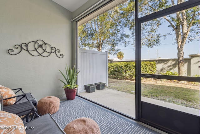 view of sunroom