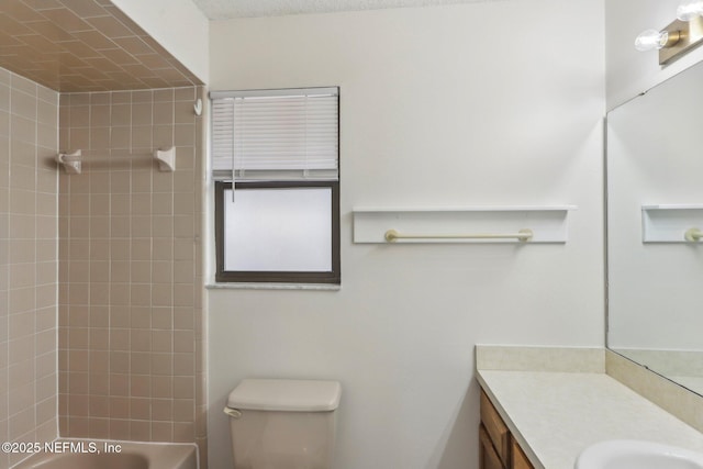 2566 Sandlewood Cir, Orange Park, FL 32065 - bathroom featuring toilet, vanity, and shower / bath combination