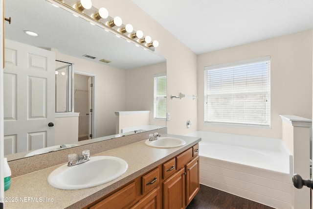 1217 Maclaren St, Saint Augustine, FL 32092 - full bathroom featuring a sink, a bath, and double vanity