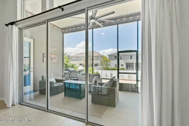 311 Wild Rose Dr, Saint Johns, FL 32259 - doorway to outside with ceiling fan and a residential view