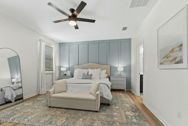 311 Wild Rose Dr, Saint Johns, FL 32259 - bedroom featuring wood finished floors, baseboards, a ceiling fan, and visible vents