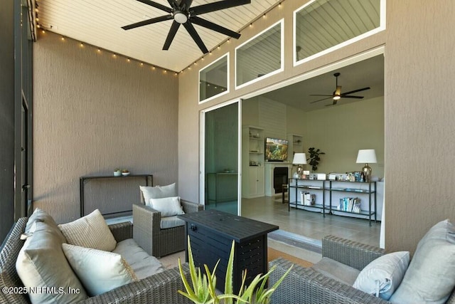 311 Wild Rose Dr, Saint Johns, FL 32259 - exterior space featuring an outdoor living space and a ceiling fan