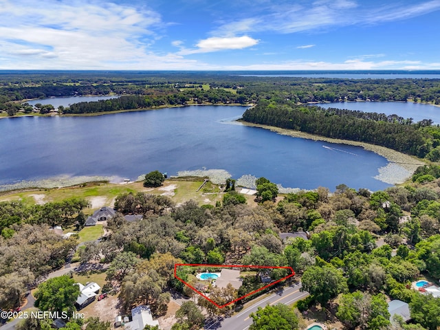 50 SE Forest St, Keystone Heights, FL 32656 - drone / aerial view featuring a water view and a wooded view