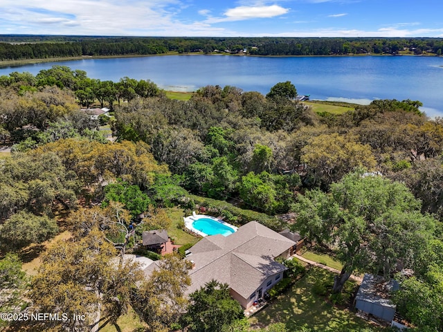 50 SE Forest St, Keystone Heights, FL 32656 - bird's eye view featuring a water view and a wooded view