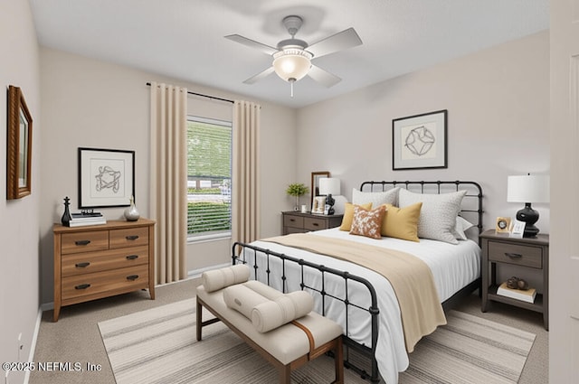 1029 Buttercup Dr, Saint Johns, FL 32259 - bedroom featuring light carpet, baseboards, and a ceiling fan