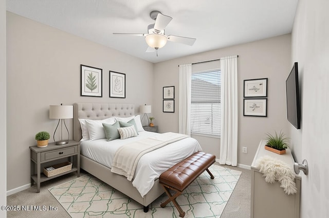 1029 Buttercup Dr, Saint Johns, FL 32259 - bedroom featuring light carpet, baseboards, and a ceiling fan