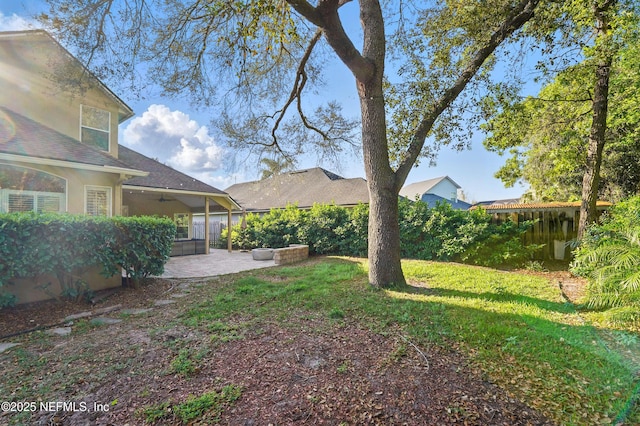13738 Harbor Creek Pl, Jacksonville, FL 32224 - view of yard featuring a patio area, fence, and ceiling fan