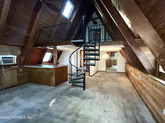 510 W Hillsborough Ave, Florahome, FL 32140 - unfinished attic featuring cooling unit and stairway