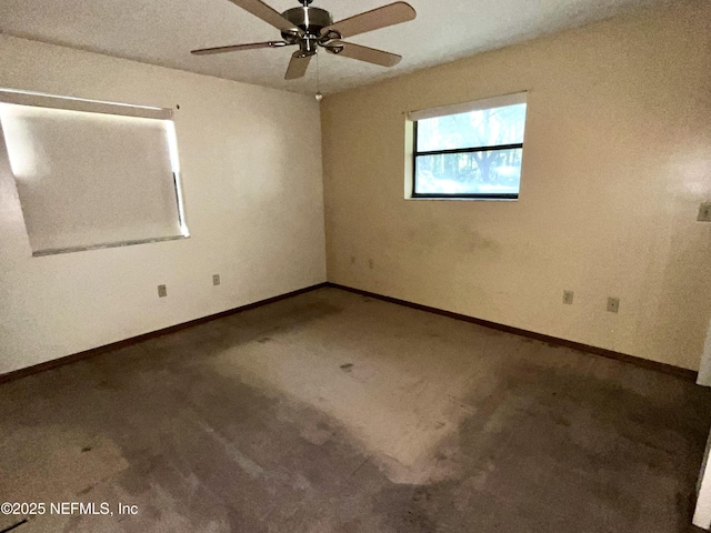 510 W Hillsborough Ave, Florahome, FL 32140 - unfurnished room with ceiling fan, baseboards, and carpet floors