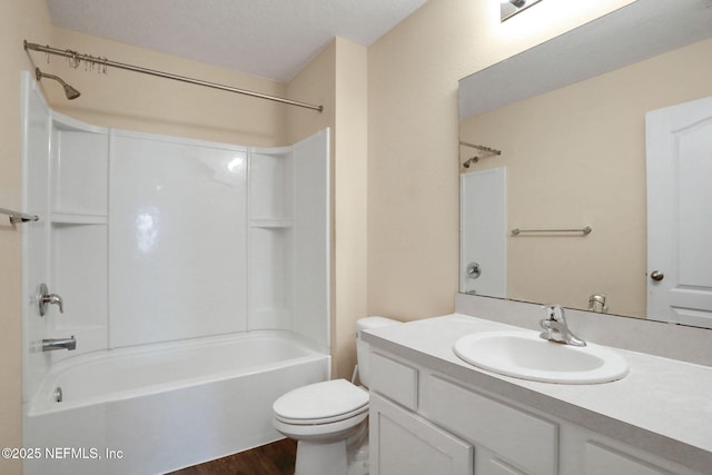 2351 Oak Stream Dr, Green Cove Springs, FL 32043 - full bath featuring toilet, wood finished floors, vanity, and shower / washtub combination