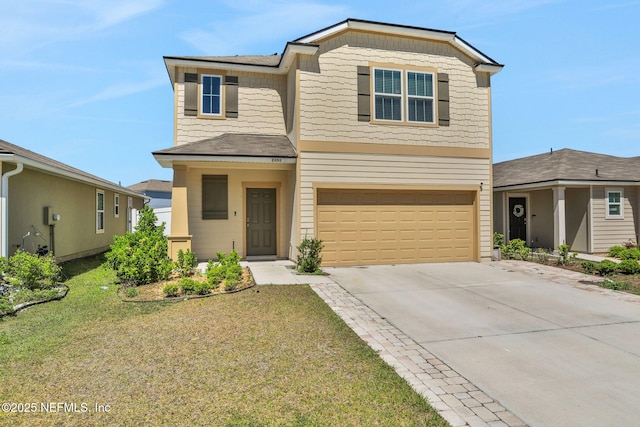 2351 Oak Stream Dr, Green Cove Springs, FL 32043 - view of front of property with a garage, driveway, and a front lawn