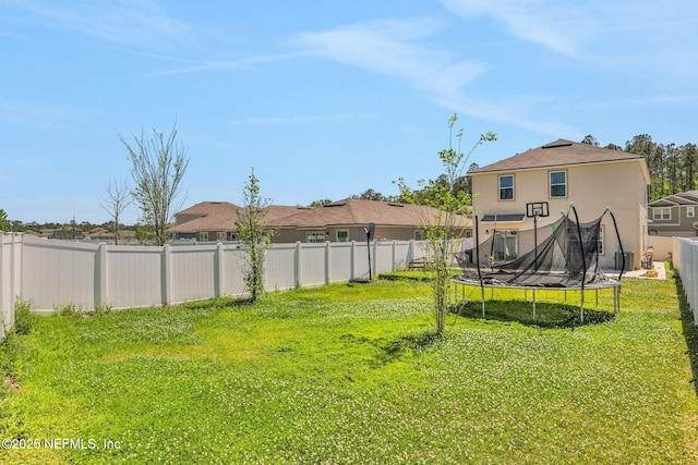 2351 Oak Stream Dr, Green Cove Springs, FL 32043 - view of yard with a trampoline and a fenced backyard