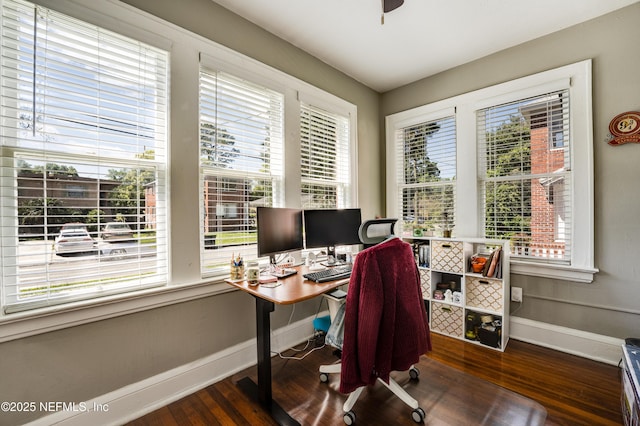 2649 Dellwood Ave, Jacksonville, FL 32204 - home office with baseboards and wood finished floors