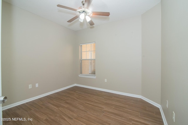 8235 Lobster Bay Ct Unit 305, Jacksonville, FL 32256 - unfurnished room with baseboards, ceiling fan, and wood finished floors