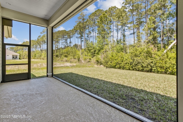 view of unfurnished sunroom