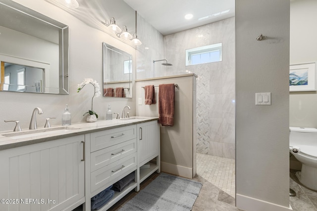 355 Lambert Ave, Flagler Beach, FL 32136 - bathroom with toilet, a sink, and walk in shower