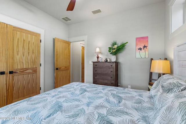 355 Lambert Ave, Flagler Beach, FL 32136 - bedroom with visible vents and ceiling fan