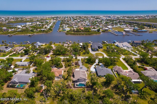 355 Lambert Ave, Flagler Beach, FL 32136 - drone / aerial view with a residential view and a water view