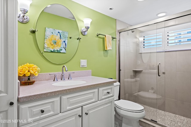 275 1st St S Unit 504, Jacksonville Beach, FL 32250 - full bath featuring toilet, a shower stall, and vanity