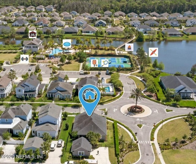 114 Fremont Ave, Saint Augustine, FL 32095 - birds eye view of property featuring a water view and a residential view