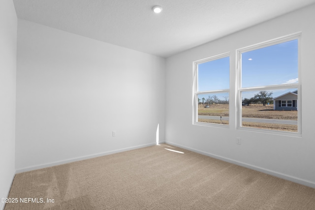 carpeted empty room with baseboards