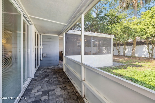 view of unfurnished sunroom