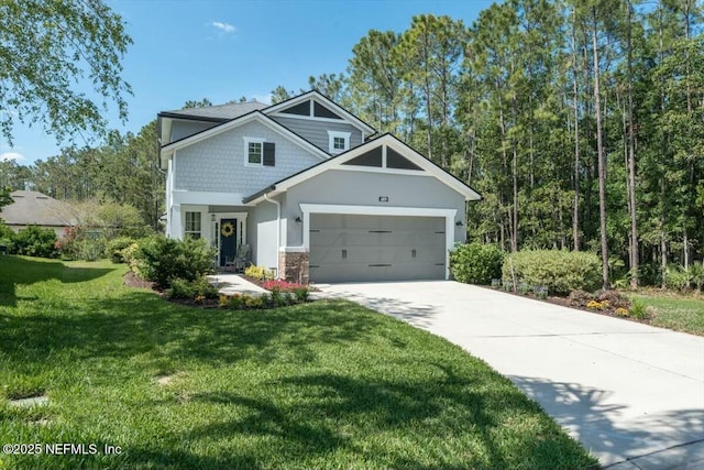 489 Citrus Ridge Dr, Ponte Vedra, FL 32081 - craftsman-style house featuring a garage, stucco siding, concrete driveway, and a front lawn