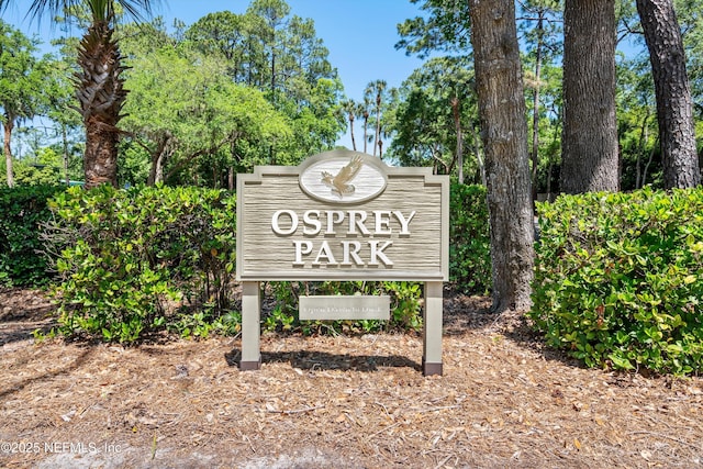 view of community sign