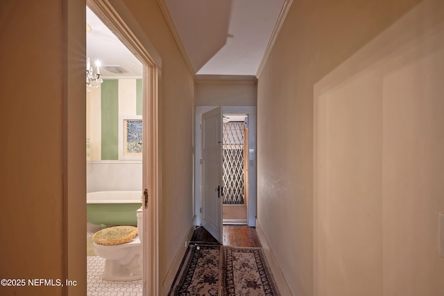 627 Emmett St, Palatka, FL 32177 - hall featuring baseboards and ornamental molding
