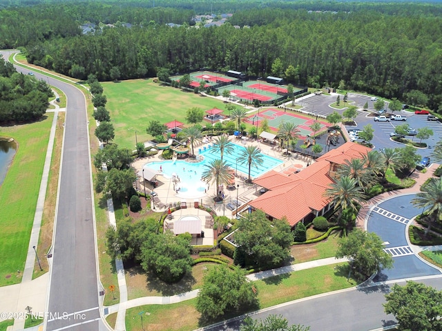 184 Rockcreek Dr, Saint Johns, FL 32259 - aerial view of a heavily wooded area and a pool area