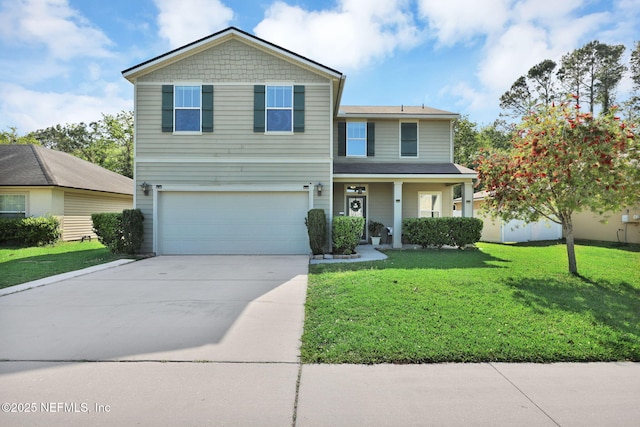 3699 Summit Oaks Dr, Green Cove Springs, FL 32043 - traditional-style house with a front yard, an attached garage, and concrete driveway