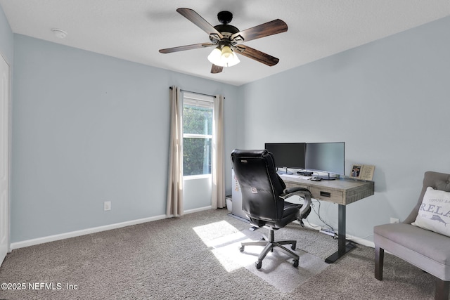3699 Summit Oaks Dr, Green Cove Springs, FL 32043 - office featuring baseboards, a ceiling fan, and carpet floors