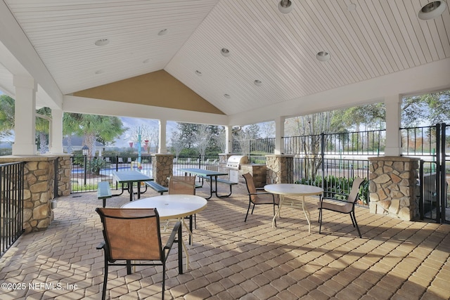 3699 Summit Oaks Dr, Green Cove Springs, FL 32043 - view of patio with an outdoor kitchen and fence