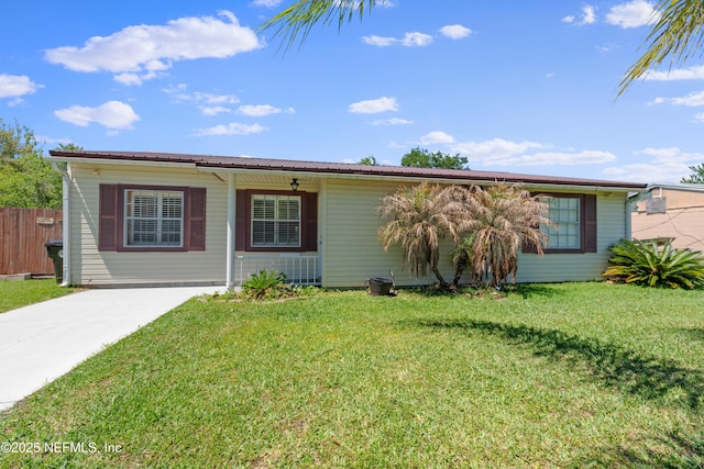 1648 Rhonda Dr, Middleburg, FL 32068 - ranch-style house featuring driveway, fence, and a front lawn